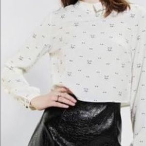 Urban outfitters cropped kitty blouse